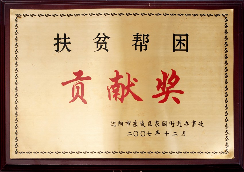 泉園街道扶貧貢獻獎